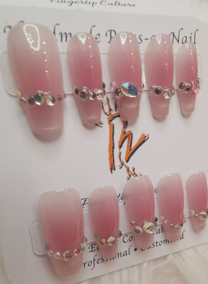 Binzo Beauty Handmade Press On Nails, 10pcs, Nails Art , Acrylic Nails, False Nails, Luxury Collection, Luxury Nails Arts, New Accessories， Wedding Nails，Party Nails. - Image 2