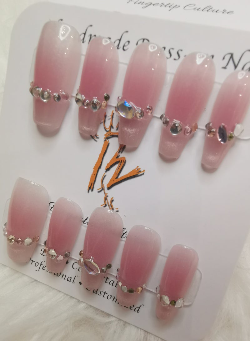 Binzo Beauty Handmade Press On Nails, 10pcs, Nails Art , Acrylic Nails, False Nails, Luxury Collection, Luxury Nails Arts, New Accessories， Wedding Nails，Party Nails. - Image 3