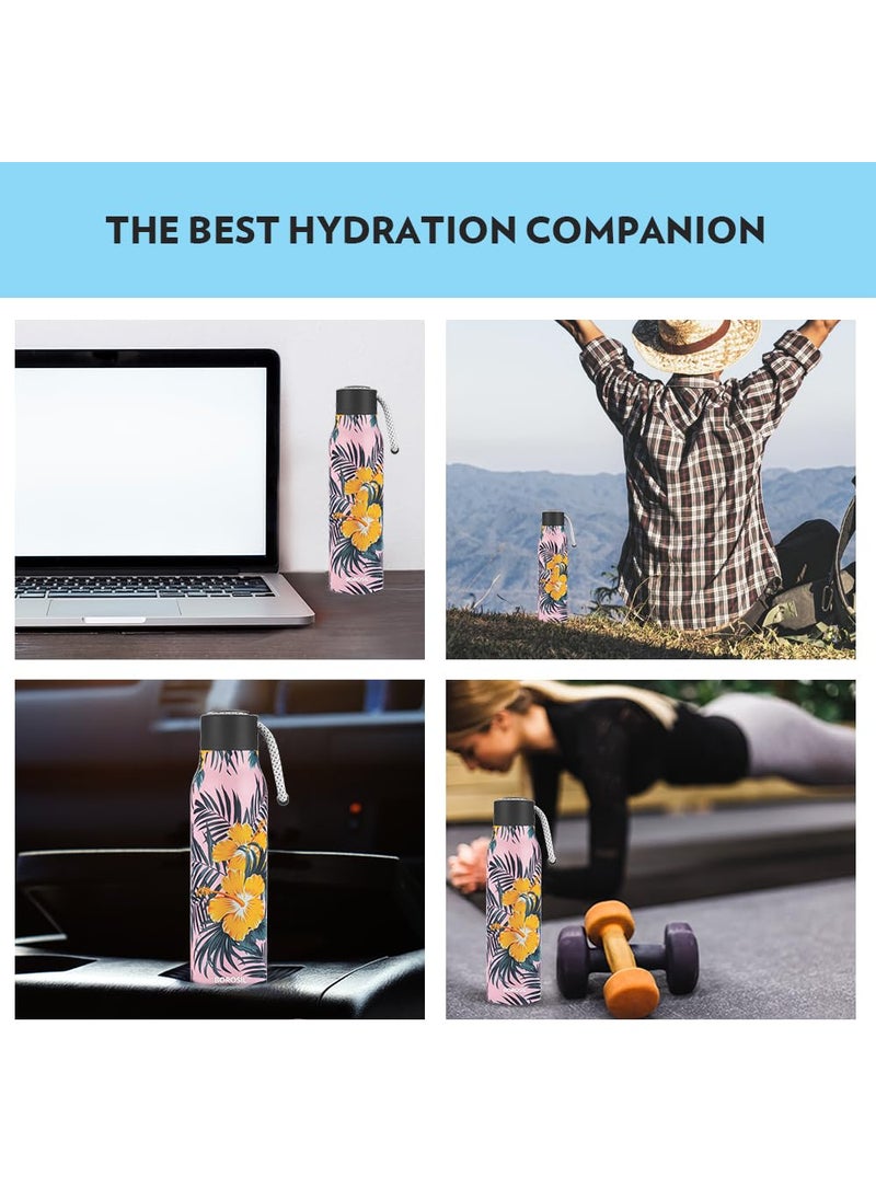 BOROSIL Borosil Hydra Aquasoul Tropical 600 ml Stainless Steel Water Bottle | Double Wall Vacuum Insulated Flask, Leakproof, Wide Mouth with Strap | 12 Hours Hot & Cold | 1 Year Warranty  - Image 5