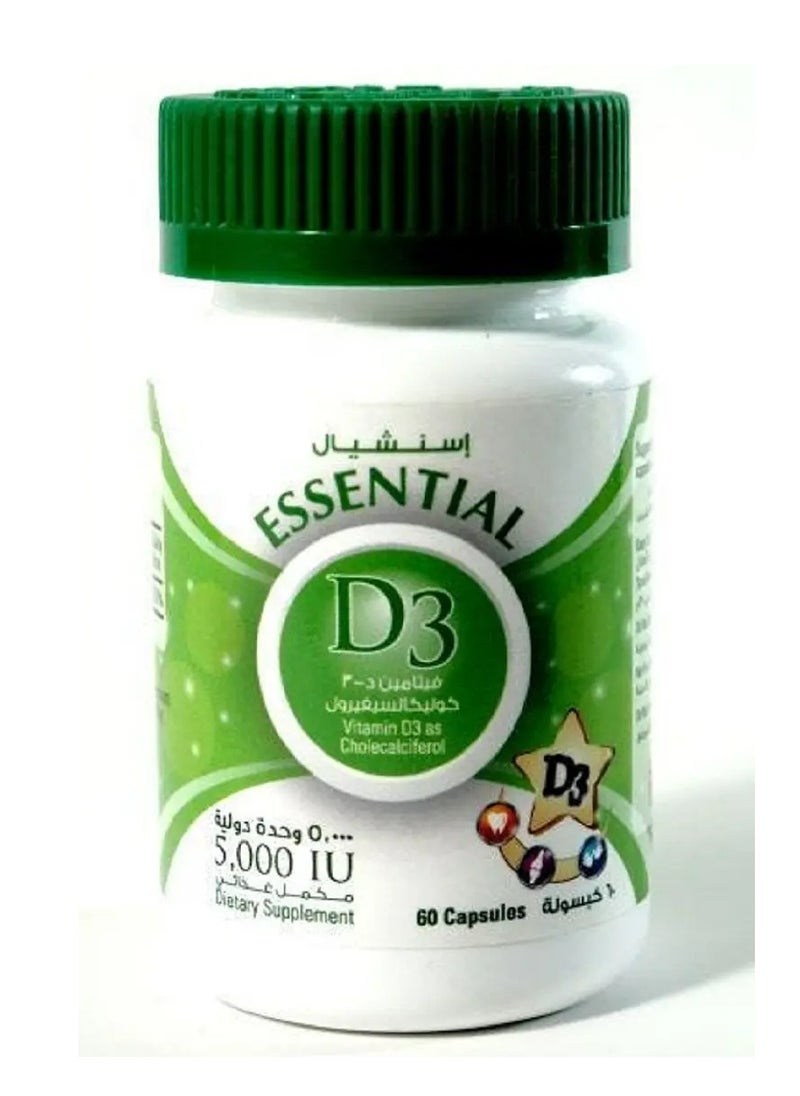 Arnet Pharmaceutical Essential Vitamin D3 5000 IU 60 Capsules 