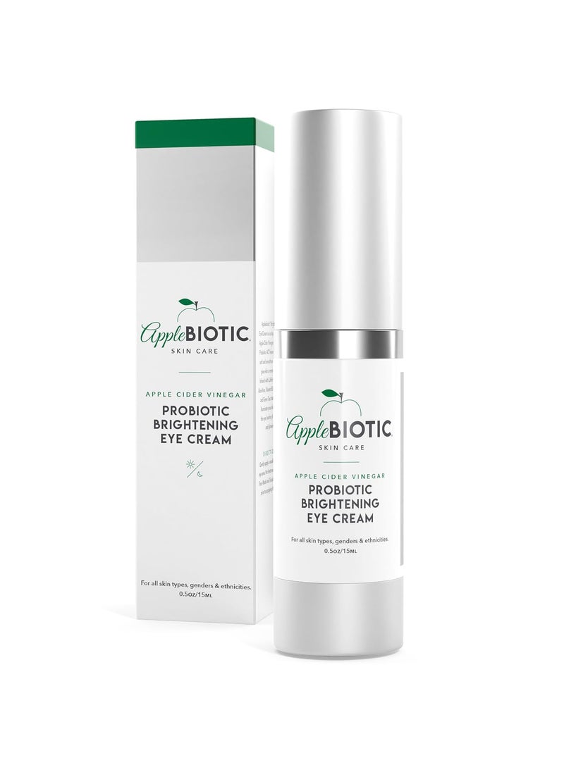 AppleBiotic Apple Cider Vinegar Eye Cream with Vitamin B3 Caffeine Cucumber Extract to Reduce Puffiness Eye Bags and Dark Circles Cream For All Skin Types 05 oz Packaging May Vary 
