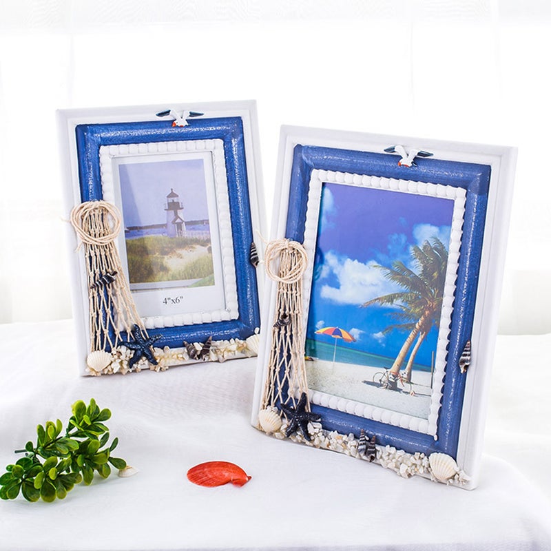1Pc Nautical Photo Frame Mediterranean Style Picture Frame Photo Holder - Image 1