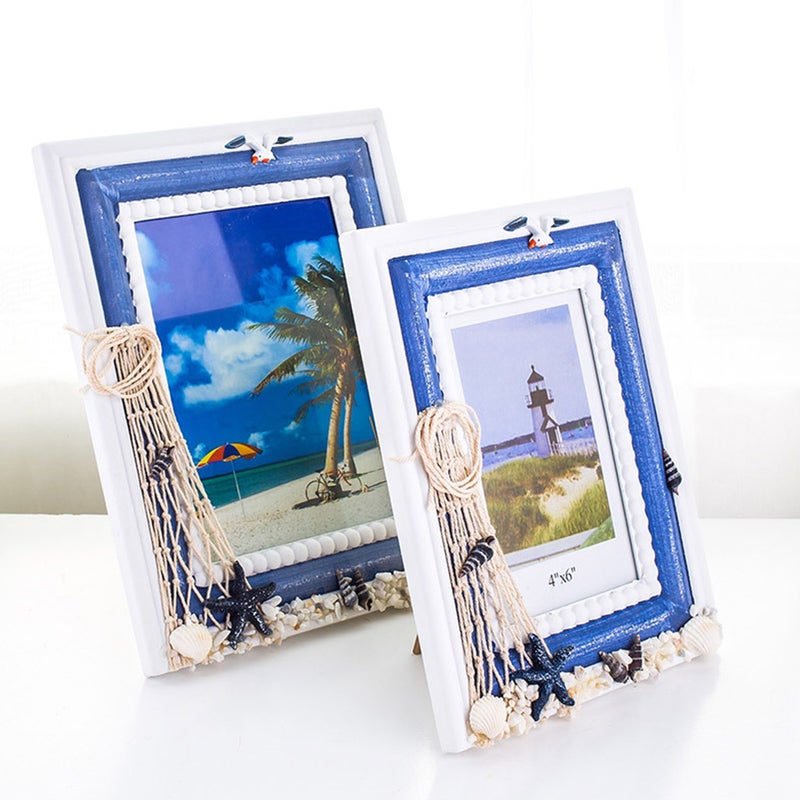 1Pc Nautical Photo Frame Mediterranean Style Picture Frame Photo Holder - Image 2