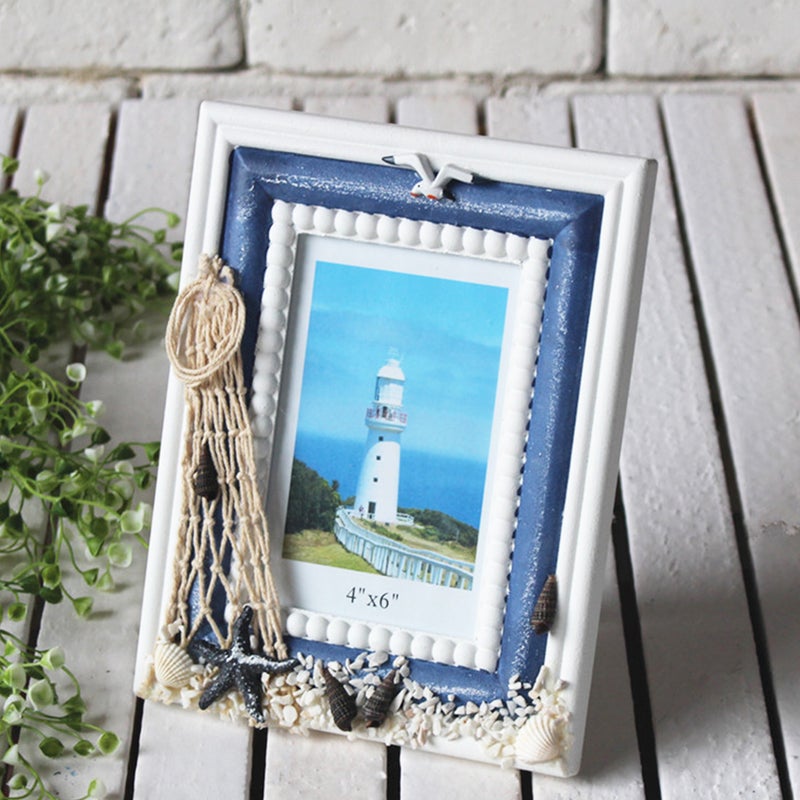1Pc Nautical Photo Frame Mediterranean Style Picture Frame Photo Holder - Image 3