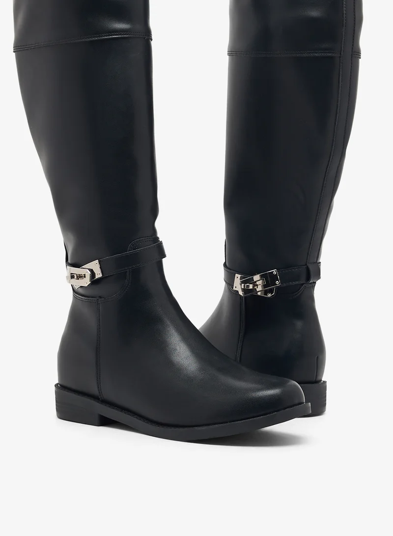 ايلا بوت بكعب منصة يصل للركبة