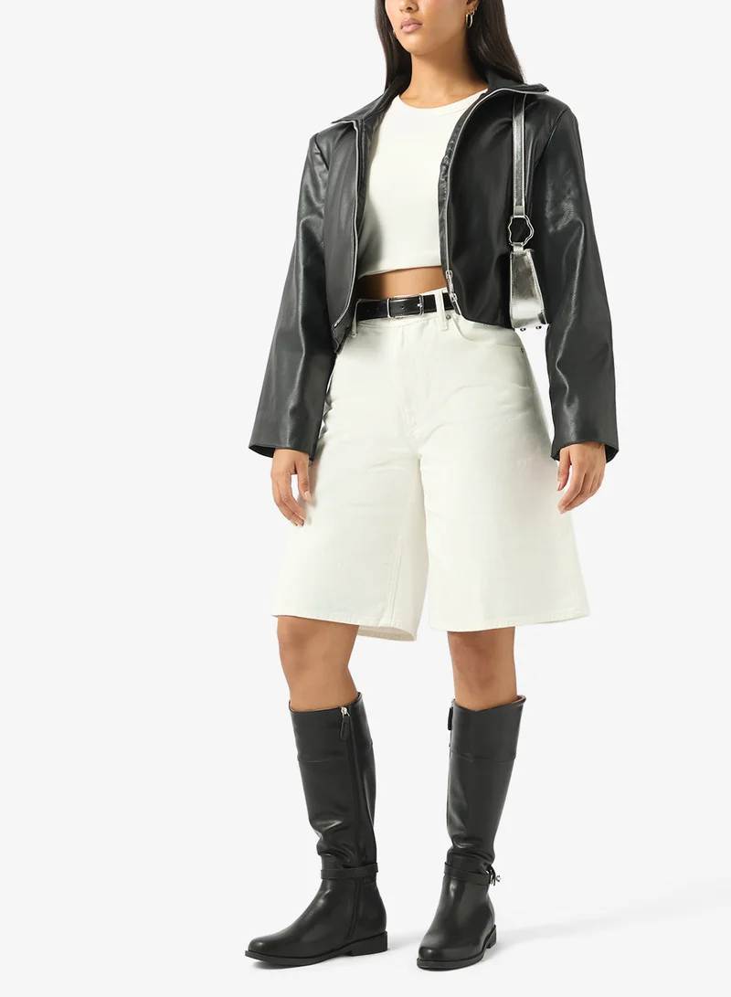 ايلا بوت بكعب منصة يصل للركبة