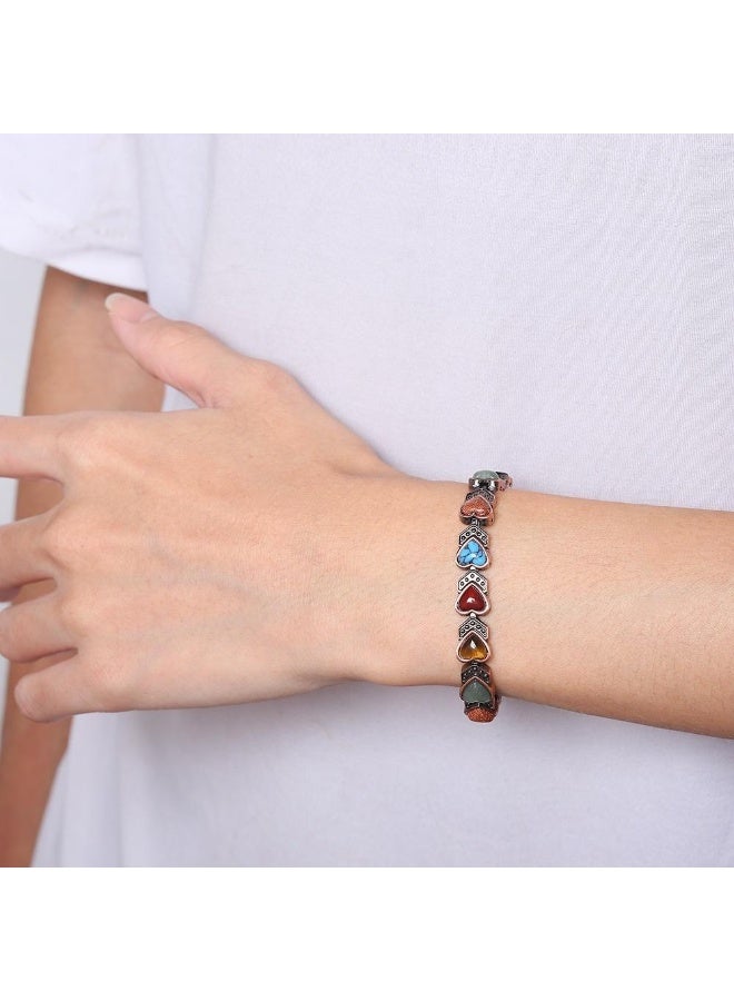 YUCCA Pure Copper Bracelets for Women, Ultra Strength Magnetic Bracelet with 3800 Gauss Magnets & Natural Turquoise & Stones,  Jewelry Gift for Friend - Image 2