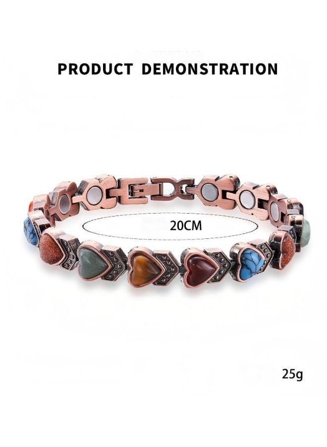 YUCCA Pure Copper Bracelets for Women, Ultra Strength Magnetic Bracelet with 3800 Gauss Magnets & Natural Turquoise & Stones,  Jewelry Gift for Friend - Image 5