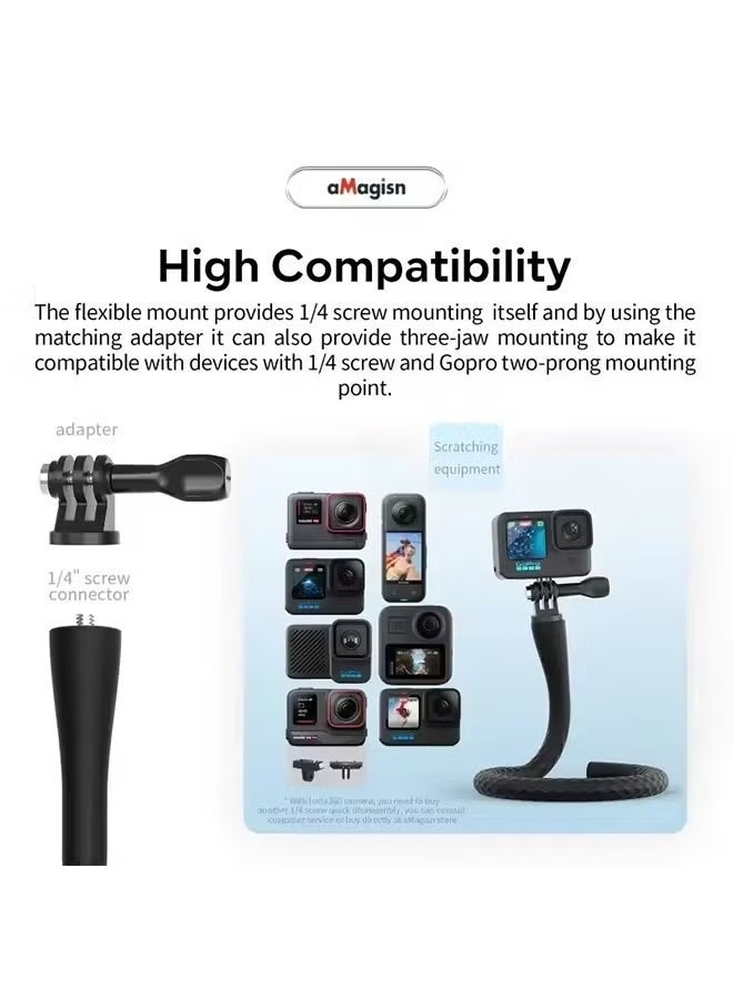 aMagisn Universal Flex Octopus Stand - Multifunctional Selfie Stick Tripod, Flexible Mount for Action Camera Cycling Vlog - Image 5