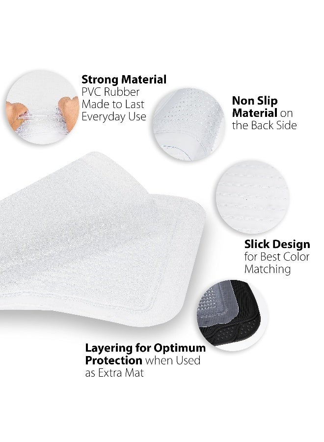 ZONETECH All Weather Full Rubber Clear Car Interior Floor Mats  4Piece Set Clear Heavy Duty Car Interior Floor Mats - Image 4