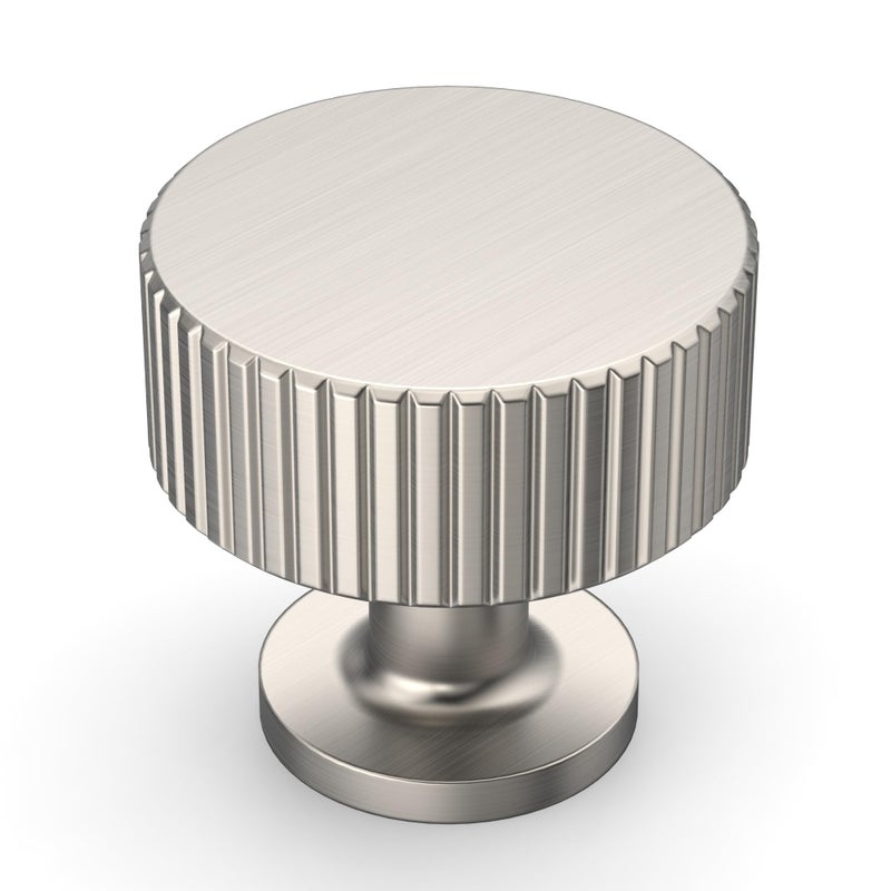 Amerdeco 10 Pack Brushed Satin Nickel Cabinet Knobs Single Hole Cabinet Pulls 1 Inch Drawer Knobs and Pulls for Bathroom Cabinets ZH0071 - Image 1