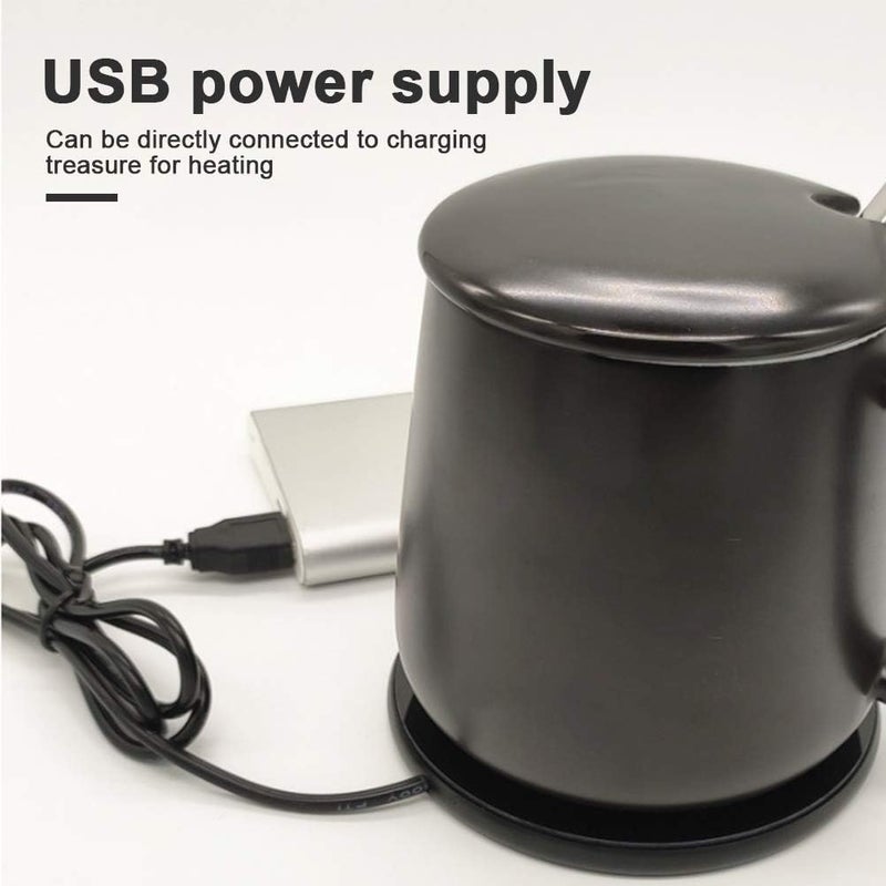 klarako 1 Piece USB Heating Coasters Mug Warmer Constant Warming Coaster with Switches Button for Office Home Tea Water Cocoa Milk Beverage Warming - Image 4