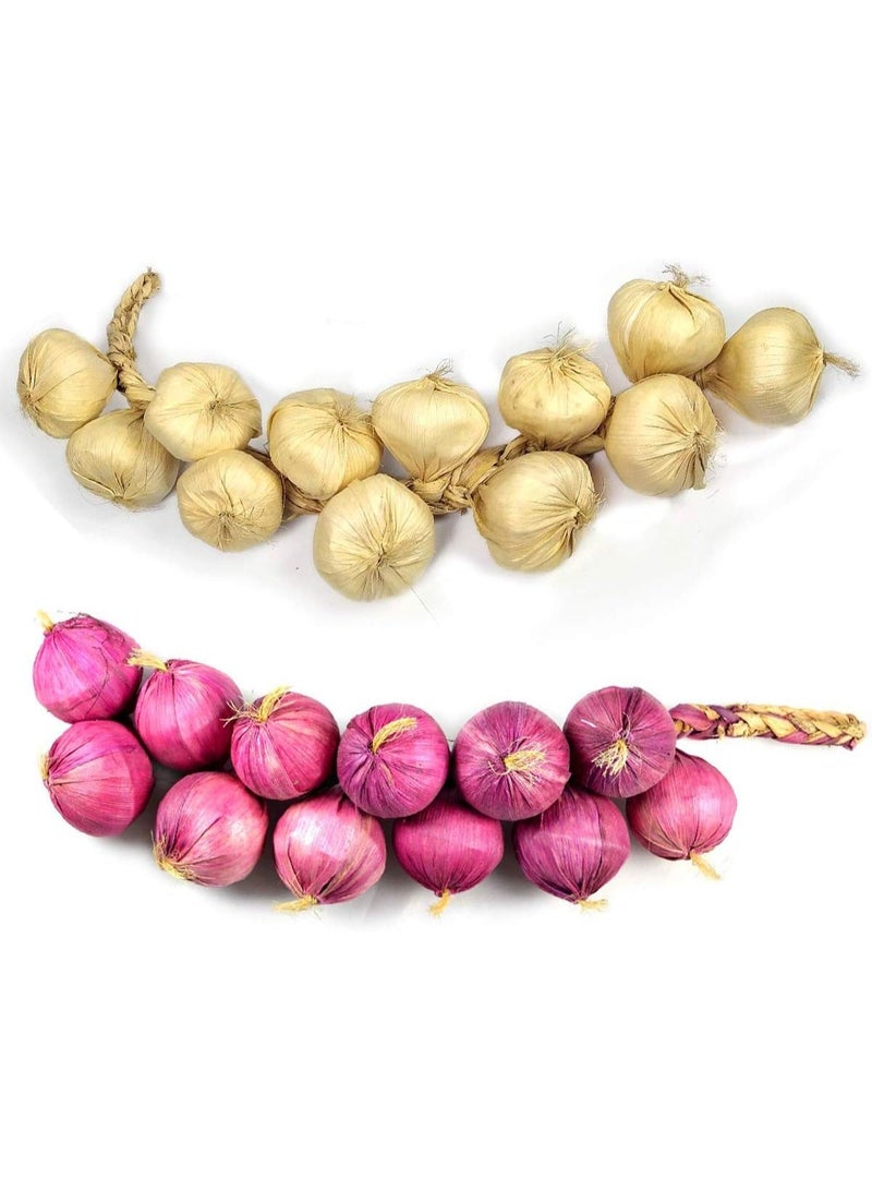 Artificial Hanging Foam Onion & Garlic Vegetable Strings for Home Decoration - Pack of 1 Combo - Image 4