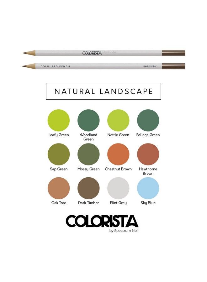 Spectrum Noir Colorista Coloured Pencils Pack Of 12 Natural Landscape - Image 3