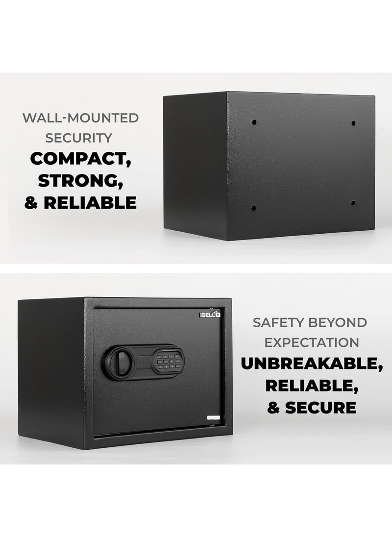 iBELL SL30S Digital Electronic Safe Locker for Personal and Office Use 30L Black Locker with Blue LED Light and Emergency Key Access