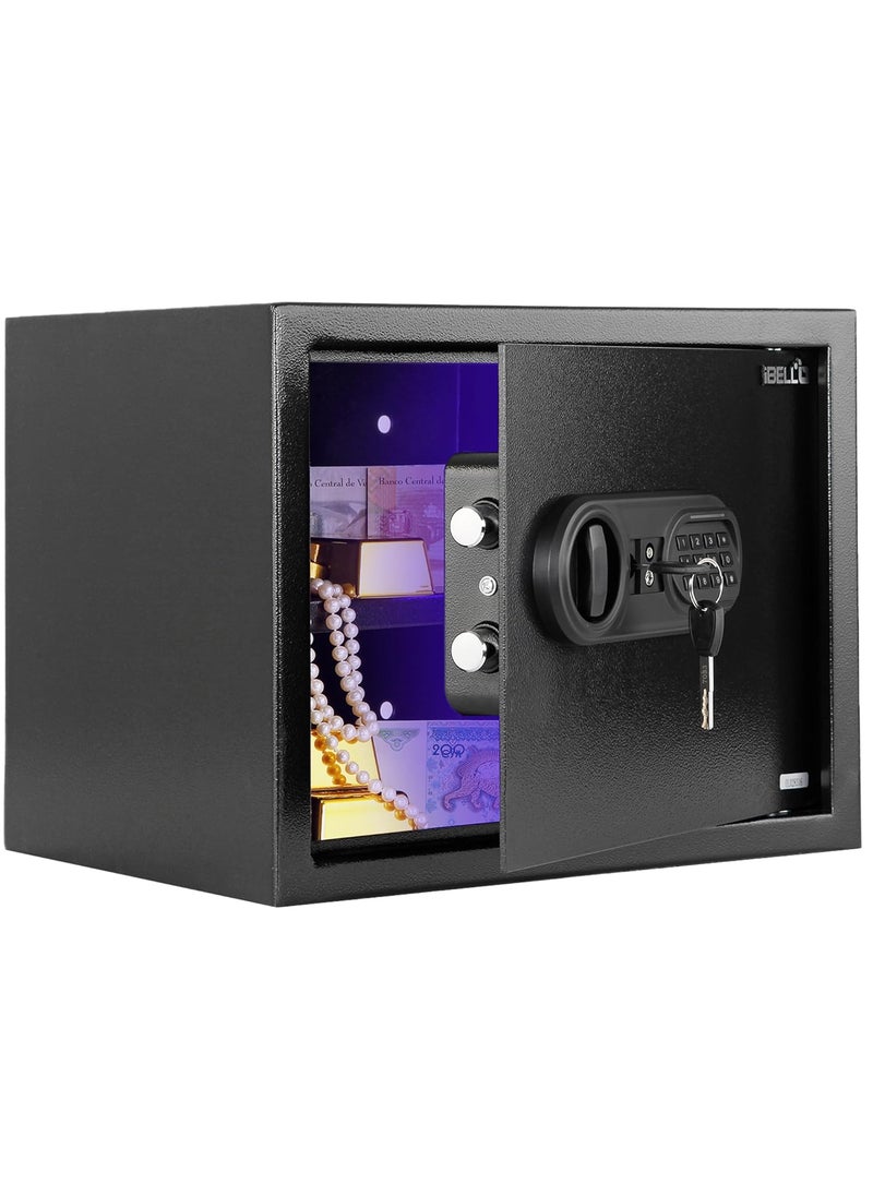 iBELL SL30S Digital Electronic Safe Locker for Personal and Office Use 30L Black Locker with Blue LED Light and Emergency Key Access