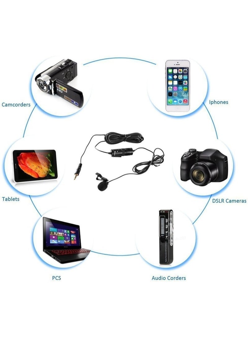 ميكروفون لافاليير مع واقي رياح لهواتف ذكية وكاميرات – أسود - Image 2