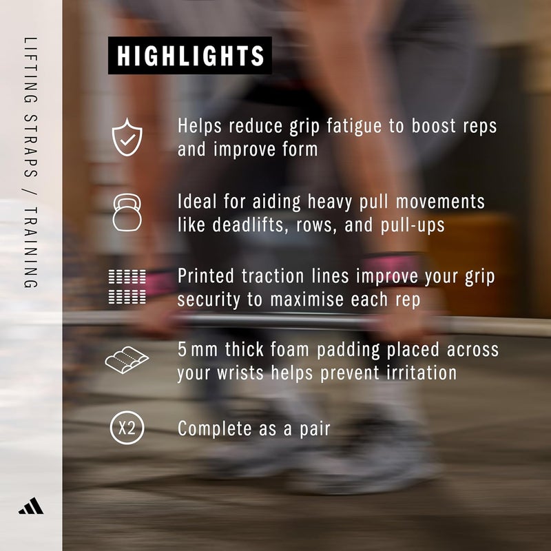 adidas Lifting Straps - Black/Pink - Image 4