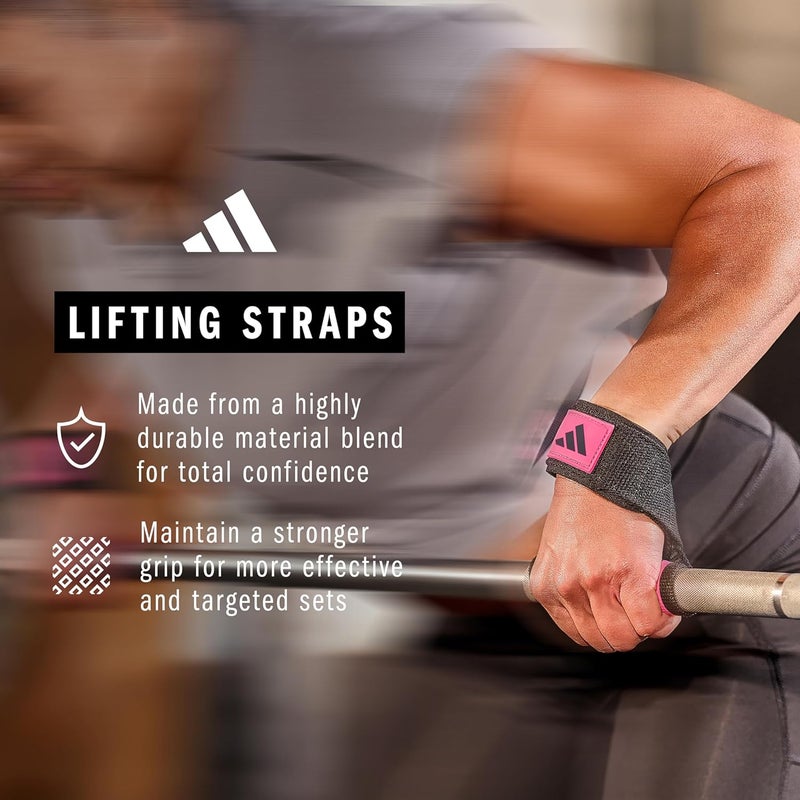 adidas Lifting Straps - Black/Pink - Image 3