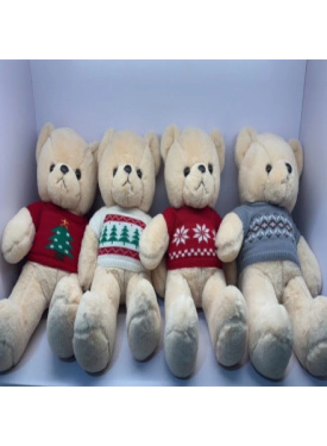 Bear Plush Toy Teddy Bear Sweater Bear Big 15 Inch Grab Machine Exchange Children Sleep Pillow Wholesale-Specifications:ABC Sweatshirt Bear TD35-color:Leather Shell-55cm
