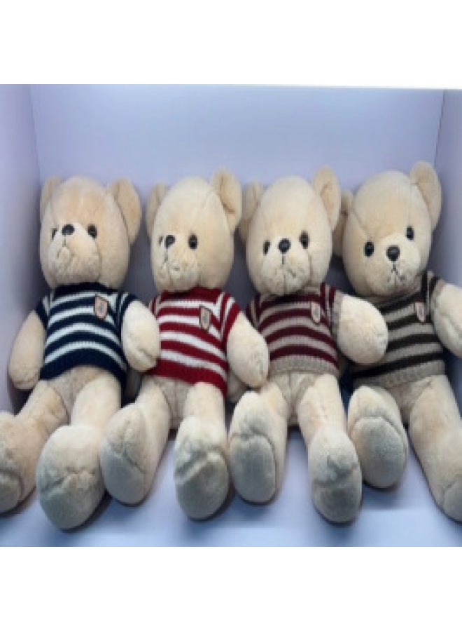 Bear Plush Toy Teddy Bear Sweater Bear Big 15 Inch Grab Machine Exchange Children Sleep Pillow Wholesale-Specifications:ABC Sweatshirt Bear TD35-color:Leather Shell-55cm