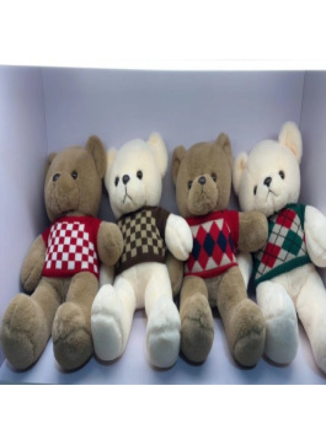 Bear Plush Toy Teddy Bear Sweater Bear Big 15 Inch Grab Machine Exchange Children Sleep Pillow Wholesale-Specifications:ABC Sweatshirt Bear TD35-color:Leather Shell-55cm