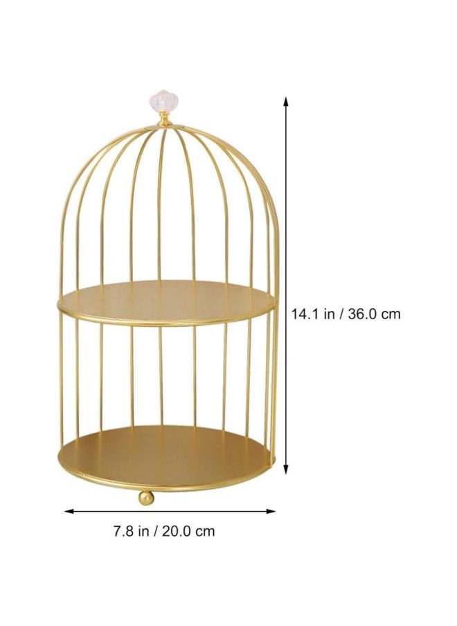 silvercnc - silvercnc Cake Stand 2 Tiered Serving Stand Bird Cage Dessert Display Pastry Candy Plate for Wedding Party Birthday Baby Shower Celebrations - Image 1