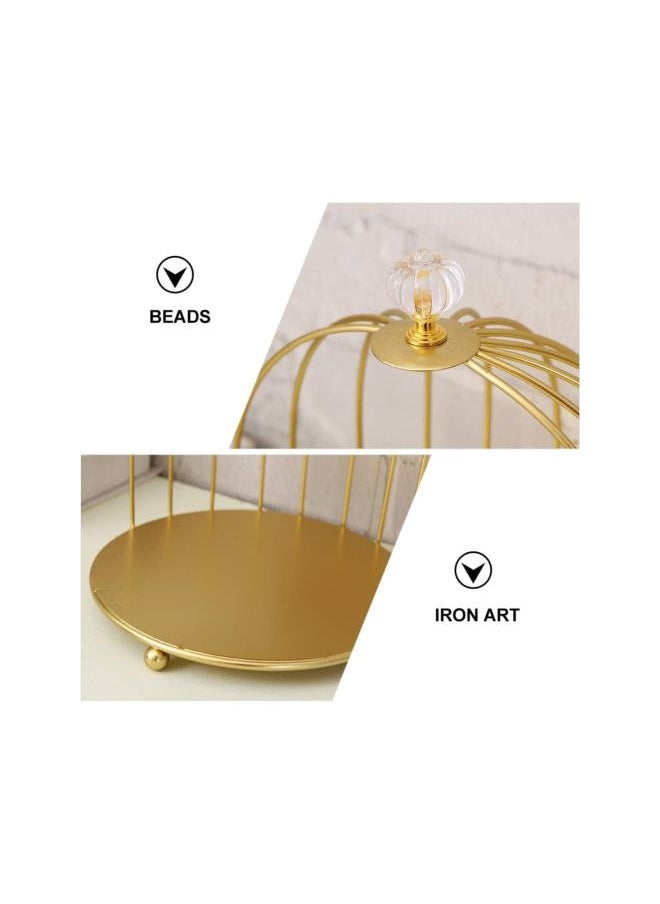 silvercnc - silvercnc Cake Stand 2 Tiered Serving Stand Bird Cage Dessert Display Pastry Candy Plate for Wedding Party Birthday Baby Shower Celebrations - Image 1