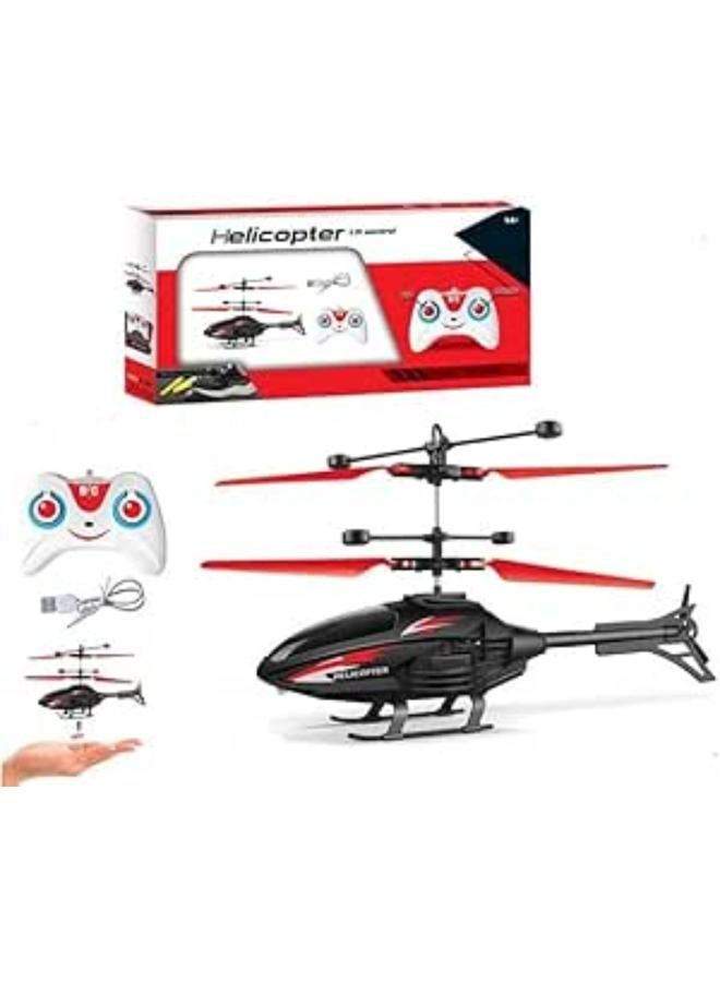 طائرة هليكوبتر NOH Creations® مع جهاز تحكم عن بعد لاسلكي ومستشعر يد، طائرة هليكوبتر قابلة لإعادة الشحن 2 في 1 مع ألعاب إضاءة ثلاثية الأبعاد للأولاد والأطفال (تحلق في الداخل والخارج) بتقنية الأشعة تحت الحمراء (متعددة الألوان)