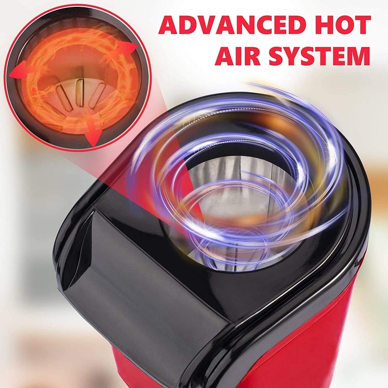 DIYASHI Hot Air Popcorn Maker Compact Tabletop Corn Kernel Air Popper with Containers No Oil 1Minute Popping Time DIY Your Own Taste Automatic Popcorn Machine Household Electric Instant Popcorn Maker - Image 2