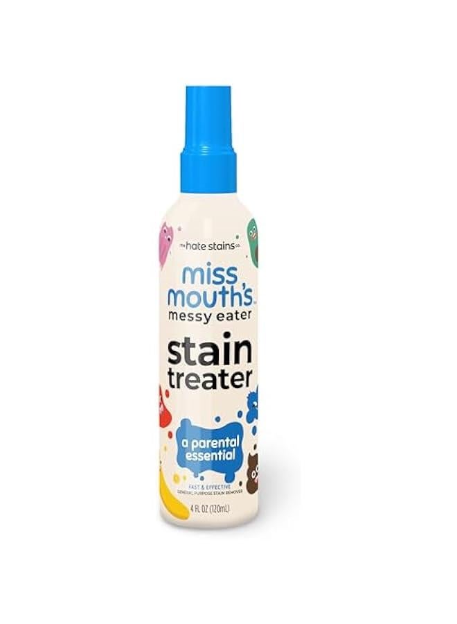 Messy Eater Stain Treater Spray - 4oz Stain Remover - Newborn & Baby Essentials - No Dry Cleaning Food, Grease, Coffee Off Laundry, Underwear, Fabric  - Image 1