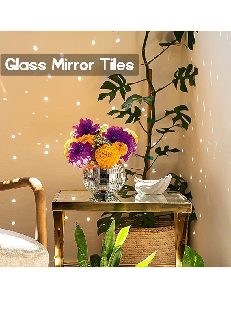 SYOSI حامل نباتات كرة ديسكو SYOSI 6 بوصة، وعاء نباتات كرة ديسكو مع خطاف وقاعدة خشبية، أواني زراعة ديسكو للنباتات الداخلية والخارجية لتزيين المنزل - Image 3