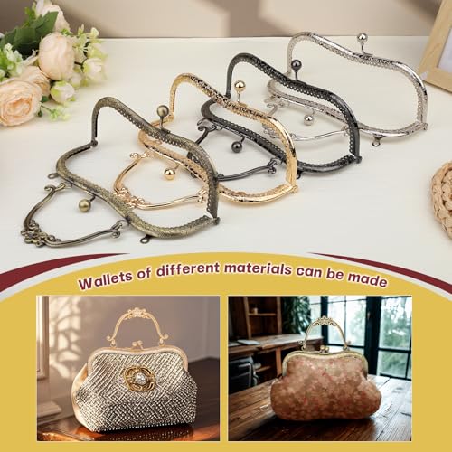 JUPEAN 4 Colors Purse Clasp Frame,8.14Inch Bag Kiss Clasp Lock,Metal Purse Frame for DIY Craft,Purse Making,Bag Making - Image 5