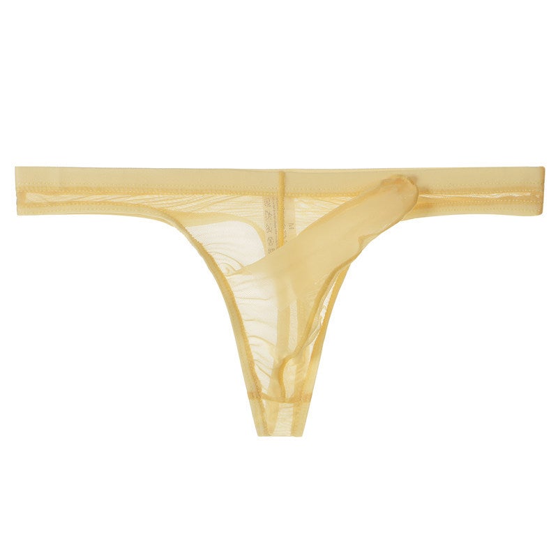 Mens Ultra-Thin Mesh Thong Breathable Elephant Trunk Underwear Purple  - Image 4