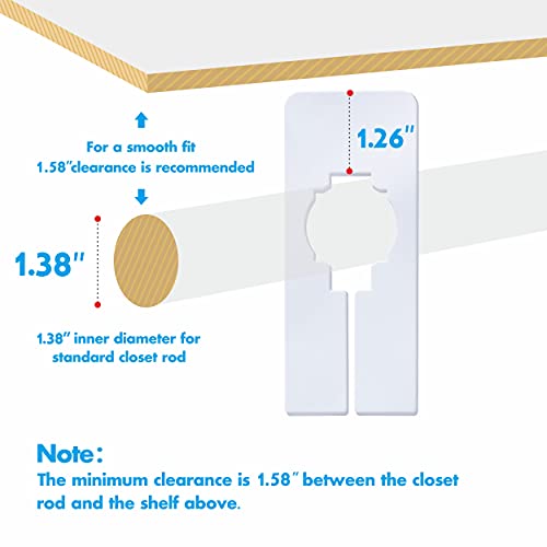 Vantasii 30 PCS Rectangular White Plastic Closet Dividers with a Bonus Marker, Writable and Reusable for Sorting Clothing Size, Color, Size 2” x 5.4’’(Inner Diameter 1.38”) - Image 2