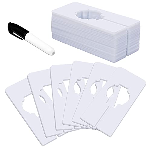 Vantasii 30 PCS Rectangular White Plastic Closet Dividers with a Bonus Marker, Writable and Reusable for Sorting Clothing Size, Color, Size 2” x 5.4’’(Inner Diameter 1.38”) - Image 1