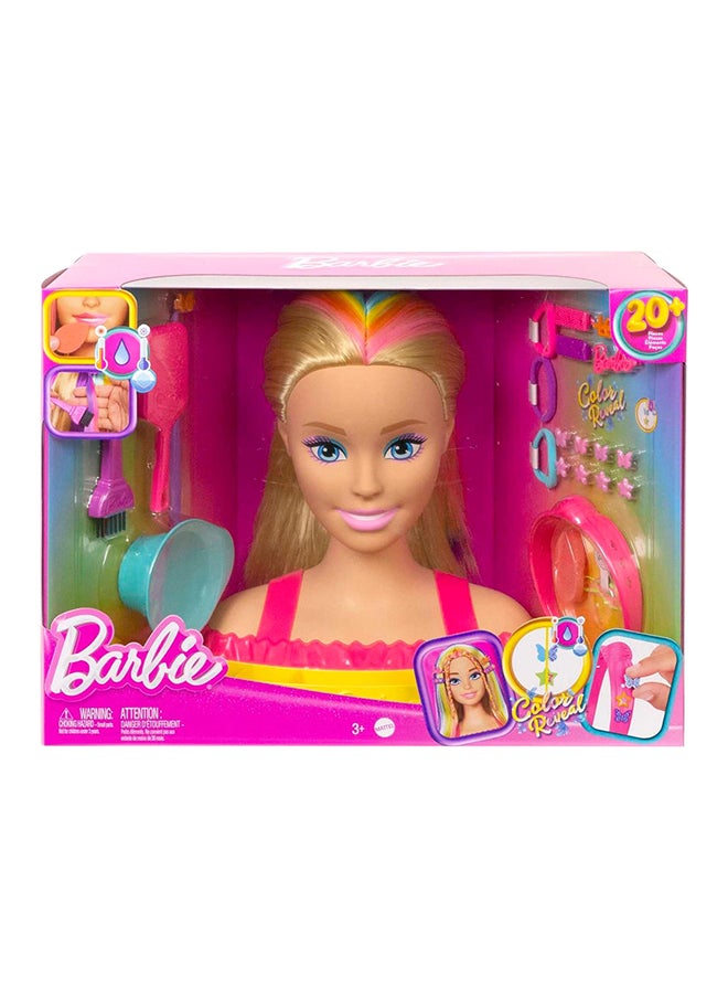 Barbie - باربي رأس تصفيف ديلوكس قوس قزح النيوني شعر أشقر - Image 1