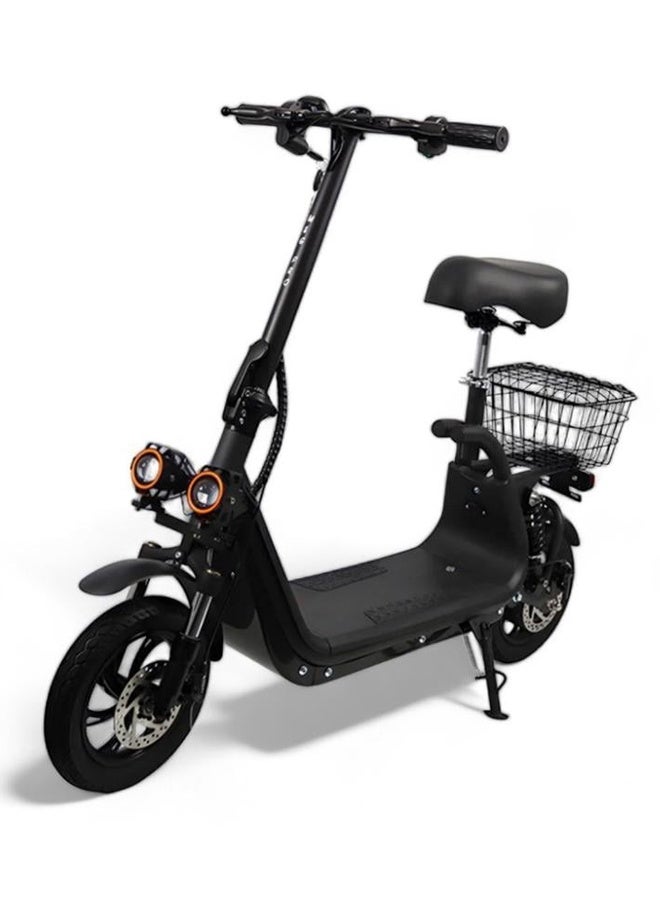 Pro Electric Scooter with Basket, 48V, Dual Suspension, 2024 Model