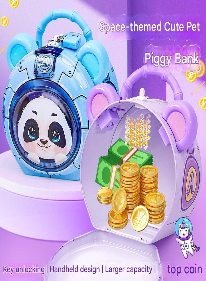 SQUICKLE Cute Cartoon Creative Portable Piggy Bank | Money Saving Box with Combination Lock | Mini Coin Bank Gifts for Boys and Girls, Best Return Gifts for Kids (Pack of 1) (Kitty) - Image 2