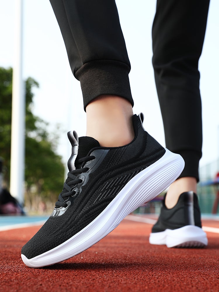 Men'S Shoes Autumn New Mesh Breathable Sneaker Men'S Soft Sole Shock Absorbing Running Shoes Junior Boys Thick Sole - Image 5