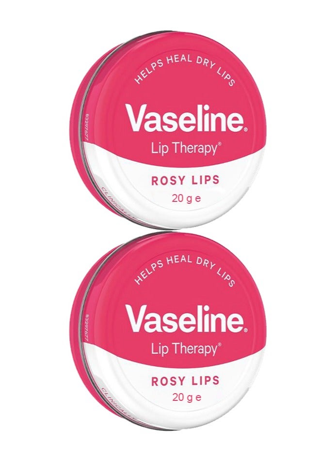 Vaseline 2 pcs Vaseline lip therapy rosy lips 20 gram