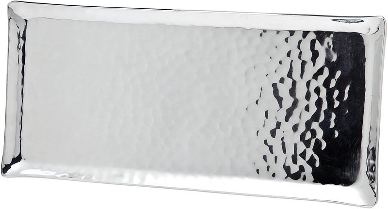 Godinger Hammered Rectangular Serving Tray - 11-Inch by 5-Inch Metal Tray