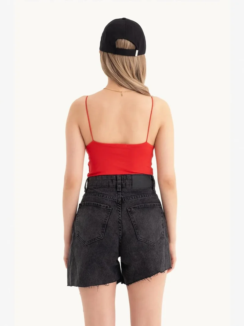 HICCUP Spaghetti Strap Basic Cropped Cami Top