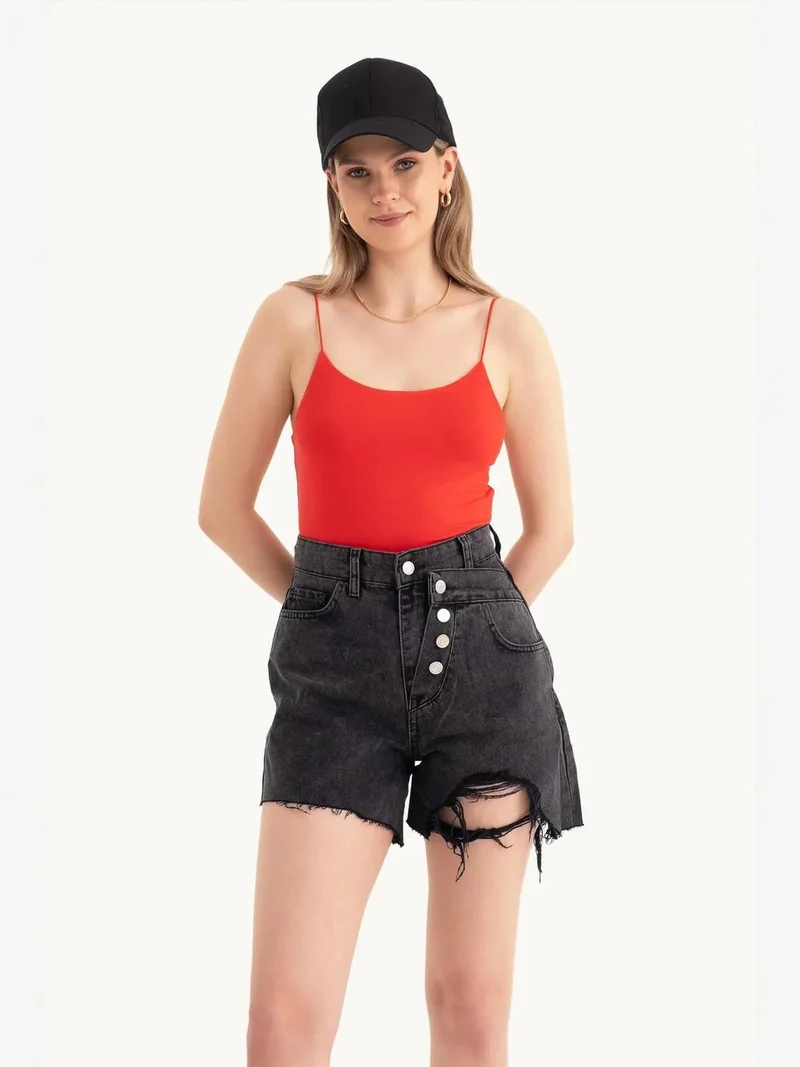 HICCUP Spaghetti Strap Basic Cropped Cami Top