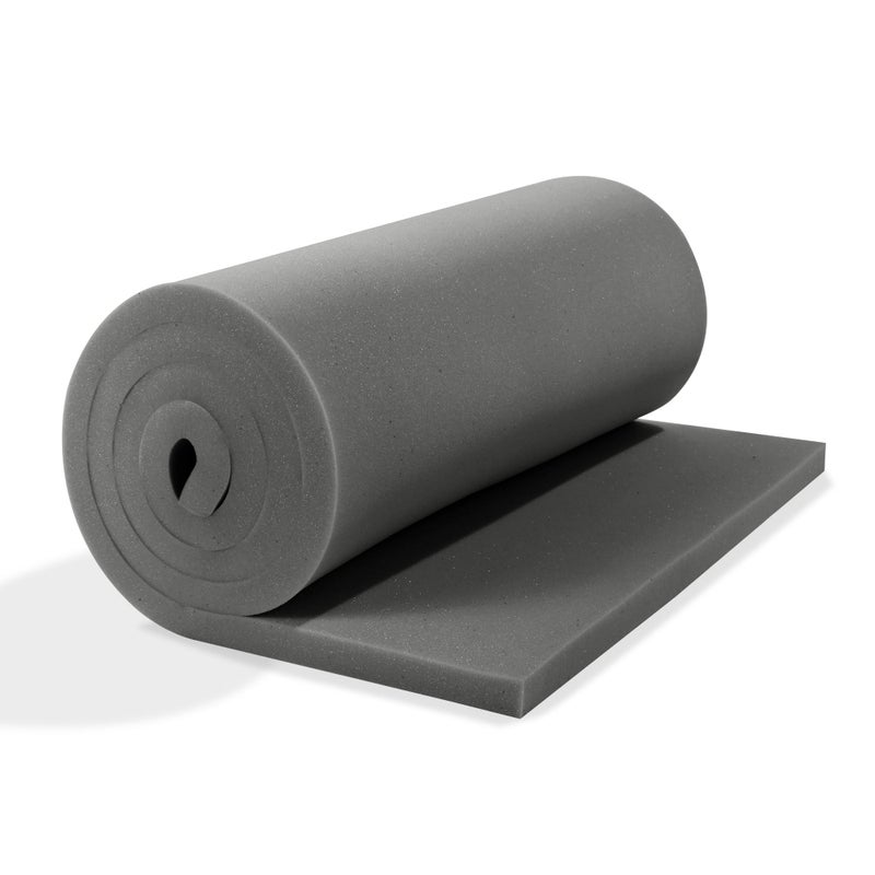 HOMBYS فوم ذاكرة هومبيس للتنجيد 1 ارتفاع 72 ل x 24 و فوم عالي الكثافة لوسادة دعم الأريكة مقطعة حسب الحجم بديل فوم الأثاث لسرير دعم انحناء 1 ه رمادي