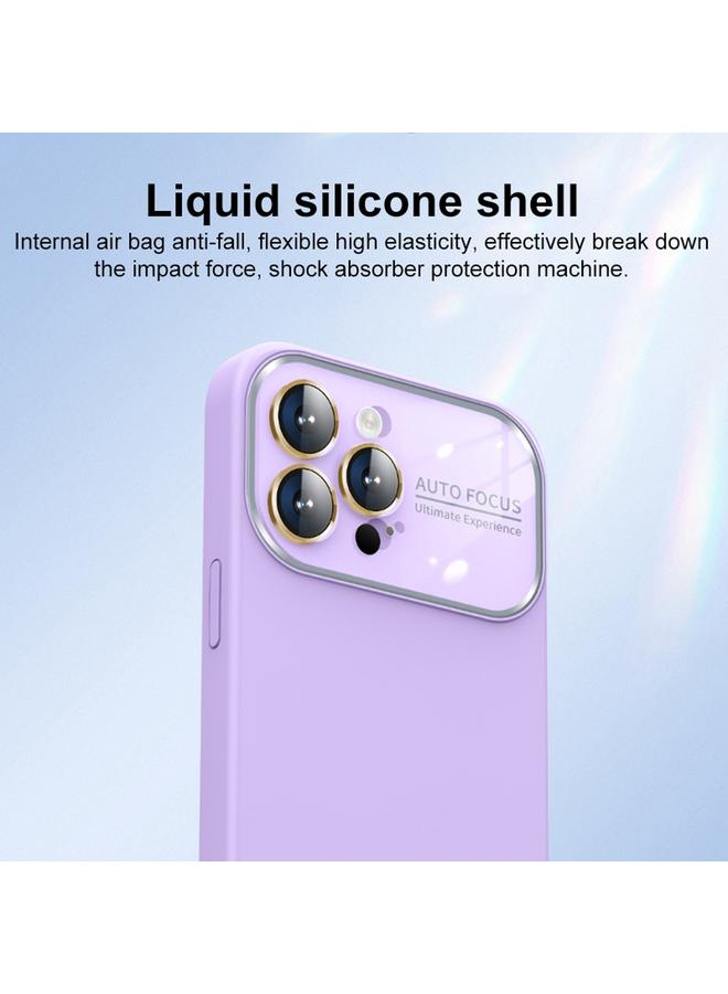 زبون جراب لهاتف iPhone 13 Pro مصنوع من السيليكون السائل مع نافذة زجاجية كبيرة - Image 2