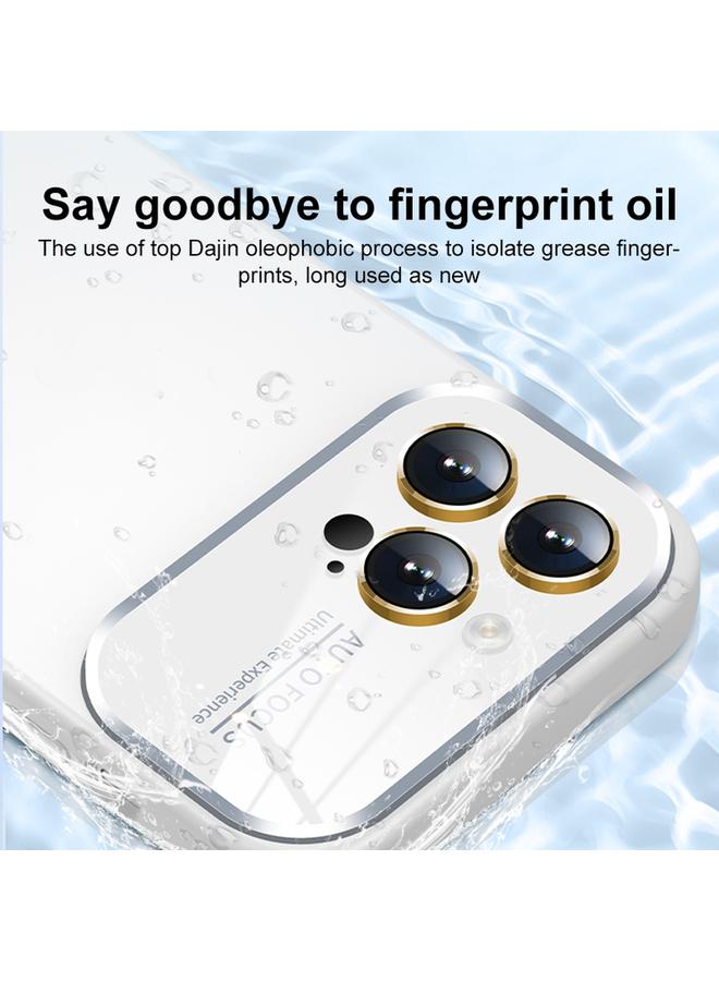 زبون جراب لهاتف iPhone 13 Pro مصنوع من السيليكون السائل مع نافذة زجاجية كبيرة - Image 3