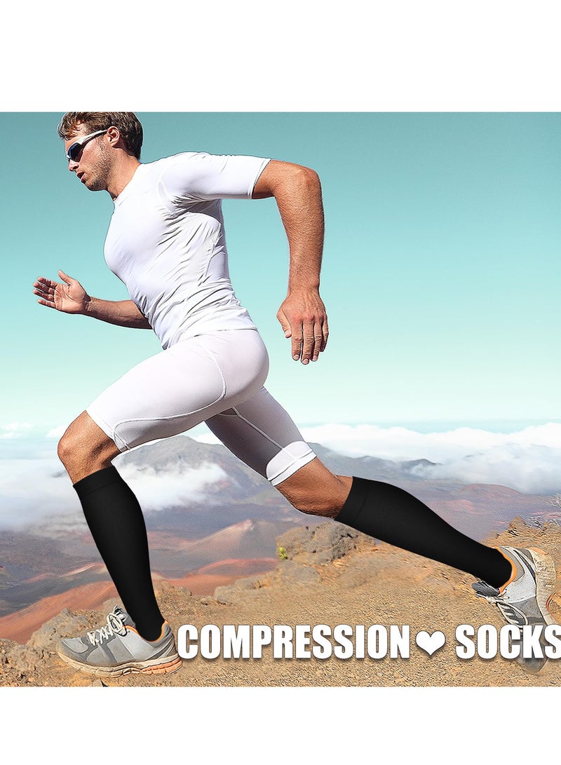 VIUAUAX 3 piece Medical Compression Socks-Compression Socks For Women and Men Circulation Relief for Calf and Sole Fatigue, Best Support for Nurses, Running, Hiking and Recovery Black L/XL  - Image 4