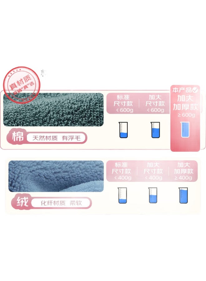Grace Pure Cotton Antibacterial And Anti-Mite Bath Towel, Embroidered High-End Strong Absorbency Soft Thickened Enlarged Bath Towel, Off-White, 800G - Image 3