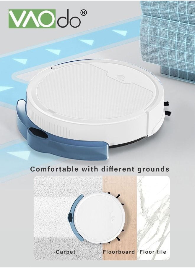 VAOdo - Robot Vacuum Sweeping Robot With Lidar Navigation Mop Broom 2-in-1 Vacuum Cleaner 3000pa Strong Suction Carpet Intelligent Surveying and Mapping APP Remote Control White - Image 1